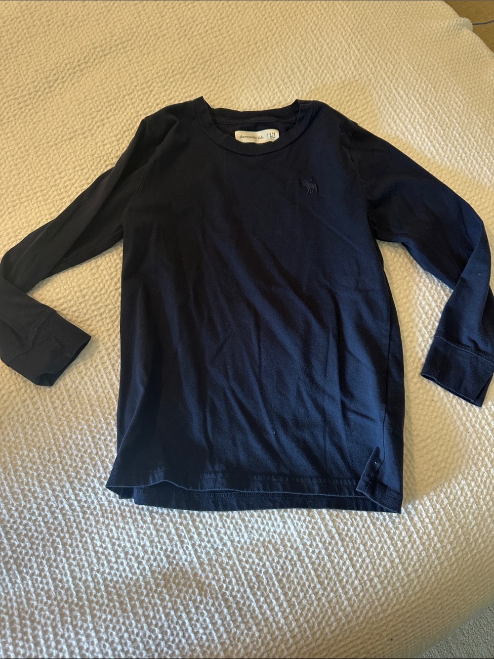 abercrombie kids navy long sleeve tee with embroidered moose